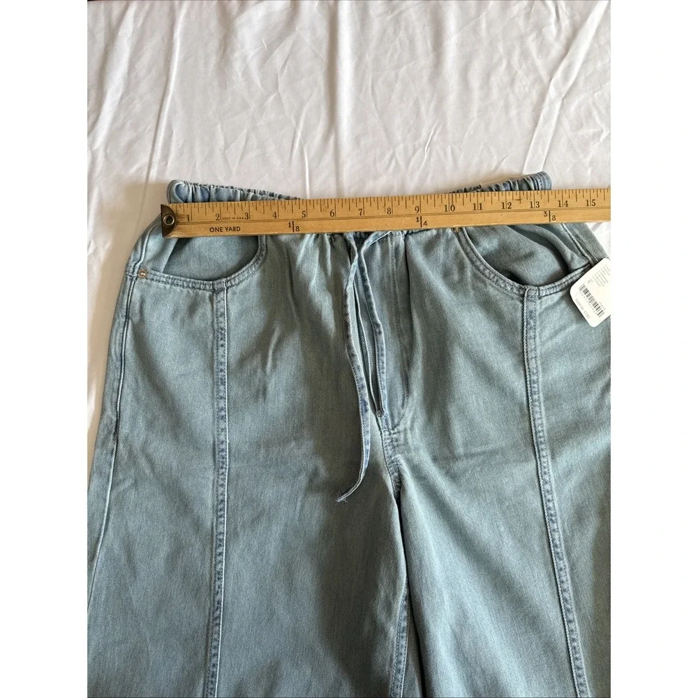 Free People Veritas Wide Leg Jeans Size Small Drawstring‎ Oversized $128